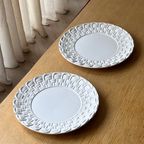 Vintage Portugese White Basket Weave Plate thumbnail 4