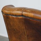 Comfortabele Schapenleren Oorfauteuil Met Een Prachtige Vintage Uitstraling thumbnail 14
