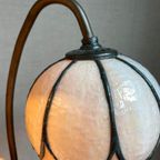 Antieke Art Nouveau Tiffany Lamp Waterlelie In Brons thumbnail 8