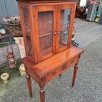 Antiek Vitrinekastje, Schrijfbureau, Secretaire thumbnail 6