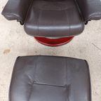 Verstelbare Bruin Leren Relaxfauteuil Met Voetenbank thumbnail 8