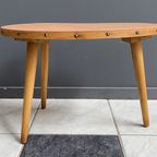 Pink Leatherette Kidney Shaped Plant Table 1960S thumbnail 5