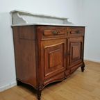 Vintage Antiek Dressoir Commode Ladekast, Badkamermeubel Met Marmer Blad 203 thumbnail 10