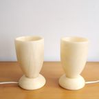 Set Van 2 Albaster Tafellampjes, Jaren '80 thumbnail 3