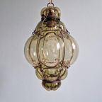 Venetiaanse Ophanging In Geblazen Glas En Gesmeed Metaal thumbnail 13