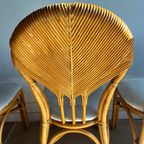 4 Rotan Bamboe Stoelen Vintage Italiaans Design thumbnail 7