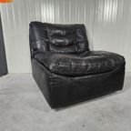 Vintage Italiaanse Fauteuil, Zwart Leer, Zanotta thumbnail 6