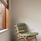 Vintage Houten Kleppe Faureuil Uit Denemarken thumbnail 2