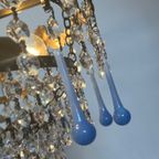 Murano Teardrop Hanglamp Opaline Blauw Vintage thumbnail 8