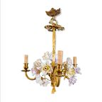 Italian Art Deco Chandelier With Flowers thumbnail 2