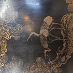 Vintage Chinese Lakkast Vogels Bloemen (speksteen) Bohemian Kast / Oosterse Kast / Aziatische Kast thumbnail 18