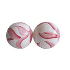 Twee Ronde Ballen Van Gips Ø 10 Cm Met Bladmotief thumbnail 7