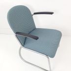 Gispen Fauteuil Model 413 Nieuw Gestoffeerd Grape Blauw thumbnail 3