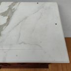 Vintage Antiek Dressoir Commode Ladekast Badkamermeubel Met Marmer Blad 707 thumbnail 11