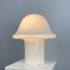 Large Fully White Glass Peill And Putzler Mushroom Table Lamp Xl 1970 thumbnail 4