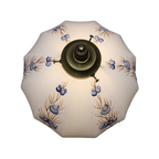 Vintage Messing Lamp Met Witte Opaline Kap thumbnail 10