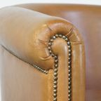 Comfortabele Schapenleren Clubfauteuil In Een Neutrale Cognac Kleur En In Goede Staat thumbnail 11