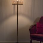 50’S Vloer Lamp Met Nieuwe Rotan Kap 64681 thumbnail 3