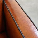 Set Van 2 Mooie, Cognac Kleurige, Schapenleren Art Deco Fauteuils thumbnail 11