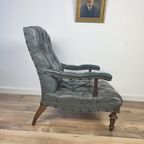 Antieke Leren Bibliotheek Stoel 1860S thumbnail 4