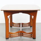 Zeer Mooie Art Nouveau Jugendstil Design Eettafel Van Schuitema Met Prachtige Details thumbnail 6