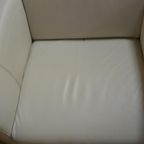 Zganieuw! Gebroken Witte Leren Natuzzi Design Fauteuil thumbnail 10