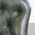 Zeer Charmante Set Van 2 Groene Rundleren Chesterfield Fauteuils In Engelse Stijl thumbnail 13