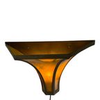 Art Deco - Stained Glass Wall Sconce - Bronze Frame - Marbled Like Glass thumbnail 5