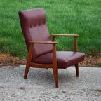 Vintage Rode Fauteuil thumbnail 2