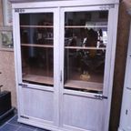 Grote 2-deurs Schoolkast In Eik "white Wash". thumbnail 8