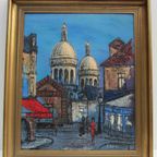 Modern Schilderij Gesigneerd Ergo, Paris Street Scene thumbnail 9