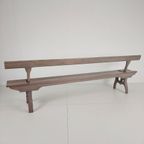 Victoriaanse Spoorwegbank Hout – Zeldzaam Ontwerp Met Omkeerbare Rugleuning thumbnail 5