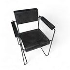 Minimalist Steel Perforated Chairs / Netherlands 1970s thumbnail 9