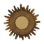 Gouden Sunburst Spiegel Zonnespiegel Hout Convex Heksenspiegel Sixties thumbnail 3