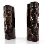 Vintage Set 2 Afrikaanse Houten Beelden thumbnail 14