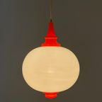 Space Age Hanglamp Met Melk Glas Bol thumbnail 10