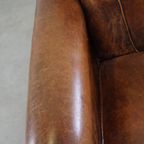 Karaktervolle Fauteuil Gemaakt Van Schapenleer Met Een Geweldig Patina En Goed Zitcomfort thumbnail 8