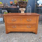 Antieke Lage Ladenkast, Dressoir Tv-muebel, Commode thumbnail 2
