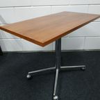 Vintage Jaren 60-70 Verrijdbare Bijzettafel Tv Tafel (Fineer Chroom) thumbnail 9