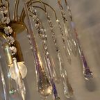 Vintage Teardrop Hanglamp Murano Pegels Kroonluchter Opaline thumbnail 2