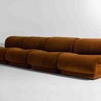 Mid-century Vintage Modulaire Bank Van Doimo In Prachtige Bruine Stof thumbnail 5