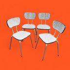 Set 4 Vintage Design Stapelbare Stoelen, Formica, Chroom thumbnail 10