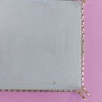 Vintage Onderzetter/tegel Servais Blauwe Wit Met Koperen Kader thumbnail 2
