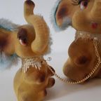Jaren 70 Olifant Bevlokte Olifant Familie Vintage Speelgoed thumbnail 7