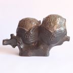 Ceramic Owls Sculpture By Elisabeth Vandeweghe For Perignem 1970S, Belgium. thumbnail 9