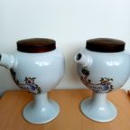 Set 2 Oude Apotheker Potten Met Koper Deksels thumbnail 8