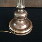 Vintage - Tafellamp - Kastlamp - Messing - Stoffen Kap - Herda thumbnail 6