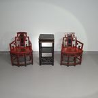 French Chinois Altar Chairs And Side Table thumbnail 8