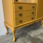 Vintage Antiek Vitrinekast,high-board,dressoir Restyled thumbnail 10
