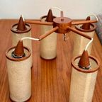 Vintage Midcentury Teak Hanglamp Kroonluchter Jaren 60 thumbnail 8